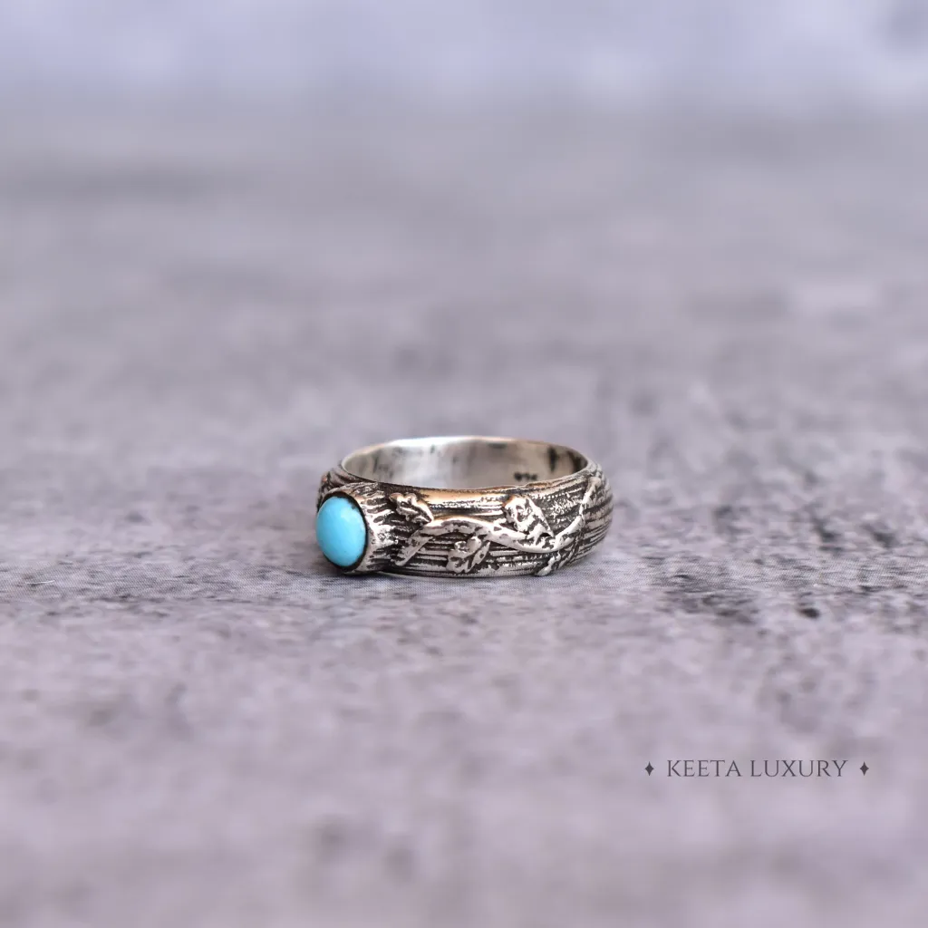 Leaf Shadow - Turquoise Ring