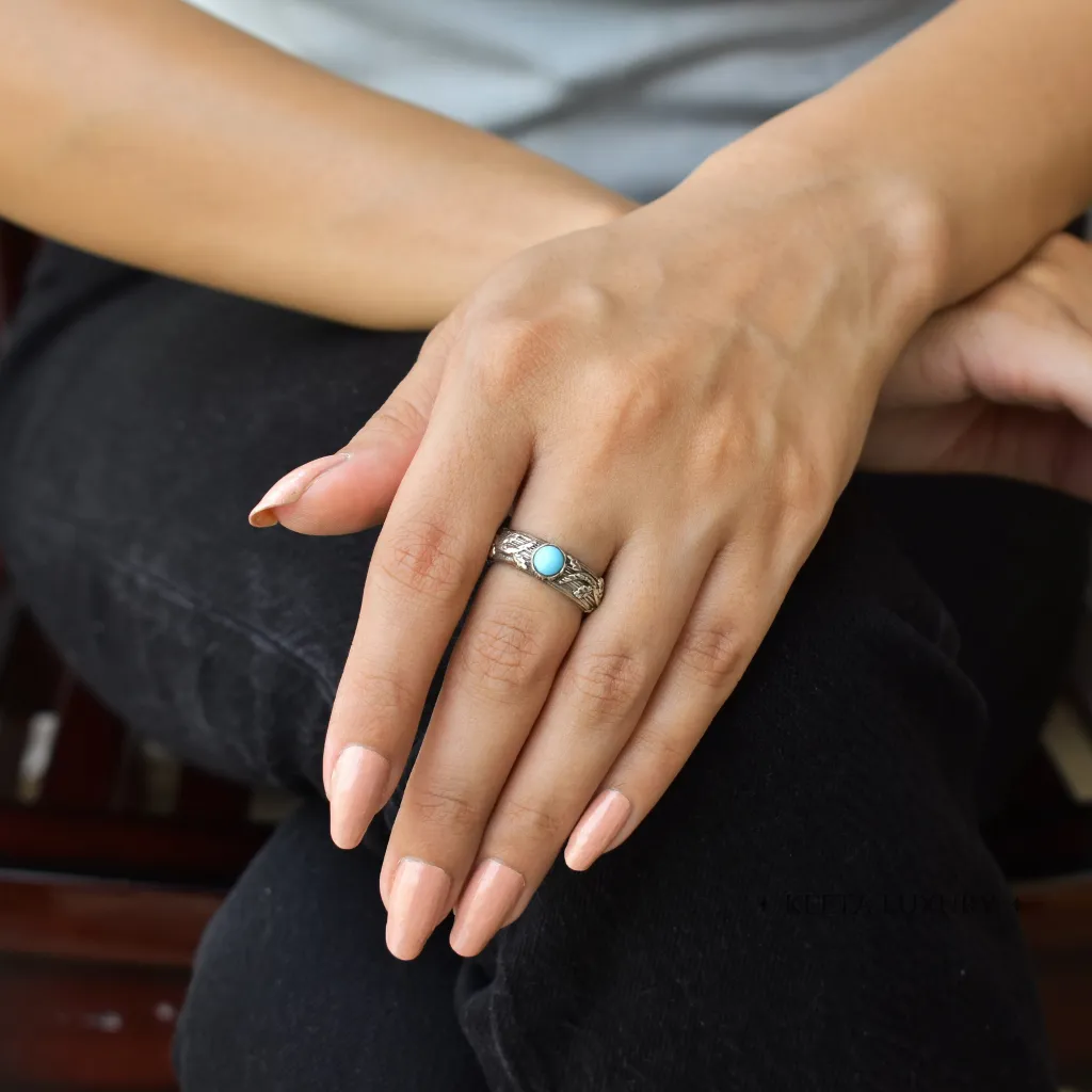 Leaf Shadow - Turquoise Ring