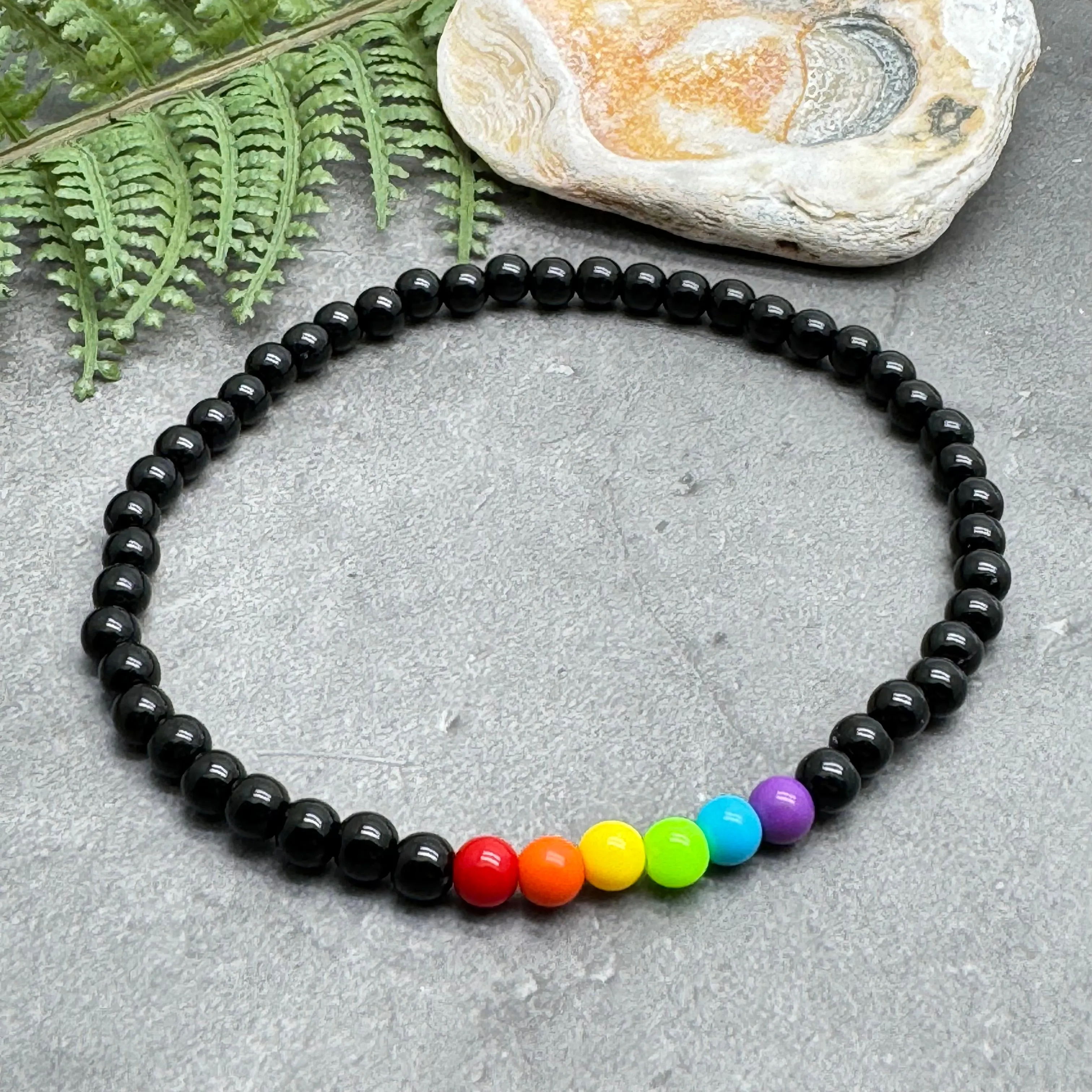 LGBT Rainbow Acrylic Bead Anklet