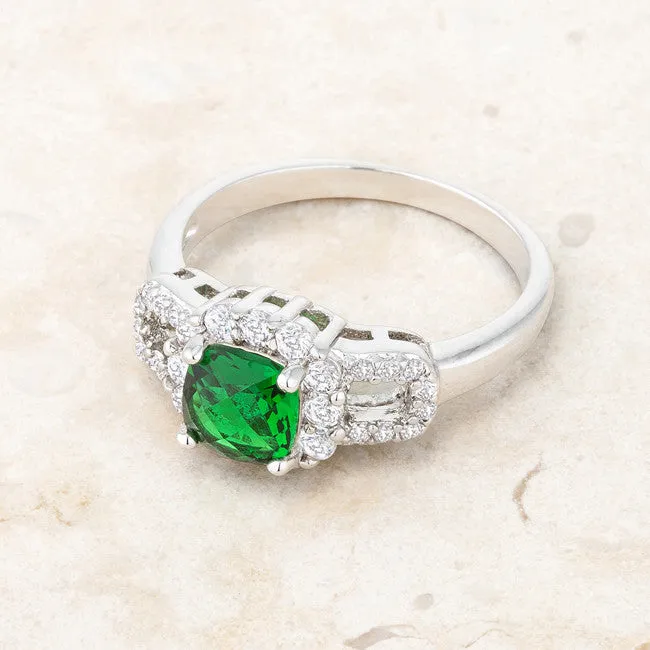 Liz Emerald Vintage Engagement Ring  | 2ct