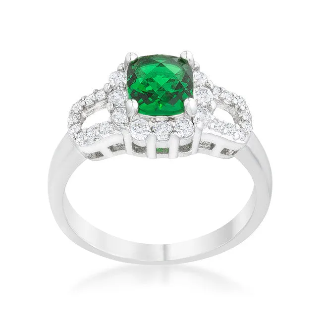 Liz Emerald Vintage Engagement Ring  | 2ct