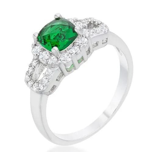 Liz Emerald Vintage Engagement Ring  | 2ct