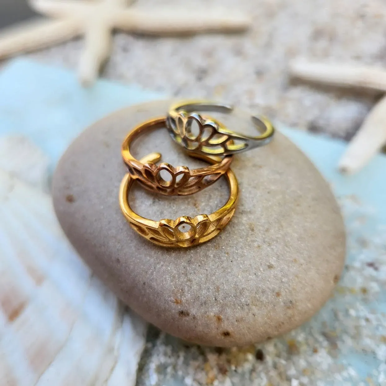 LOTUS  - ROSE GOLD / GOLD & SILVER WATERPROOF TOE RINGS