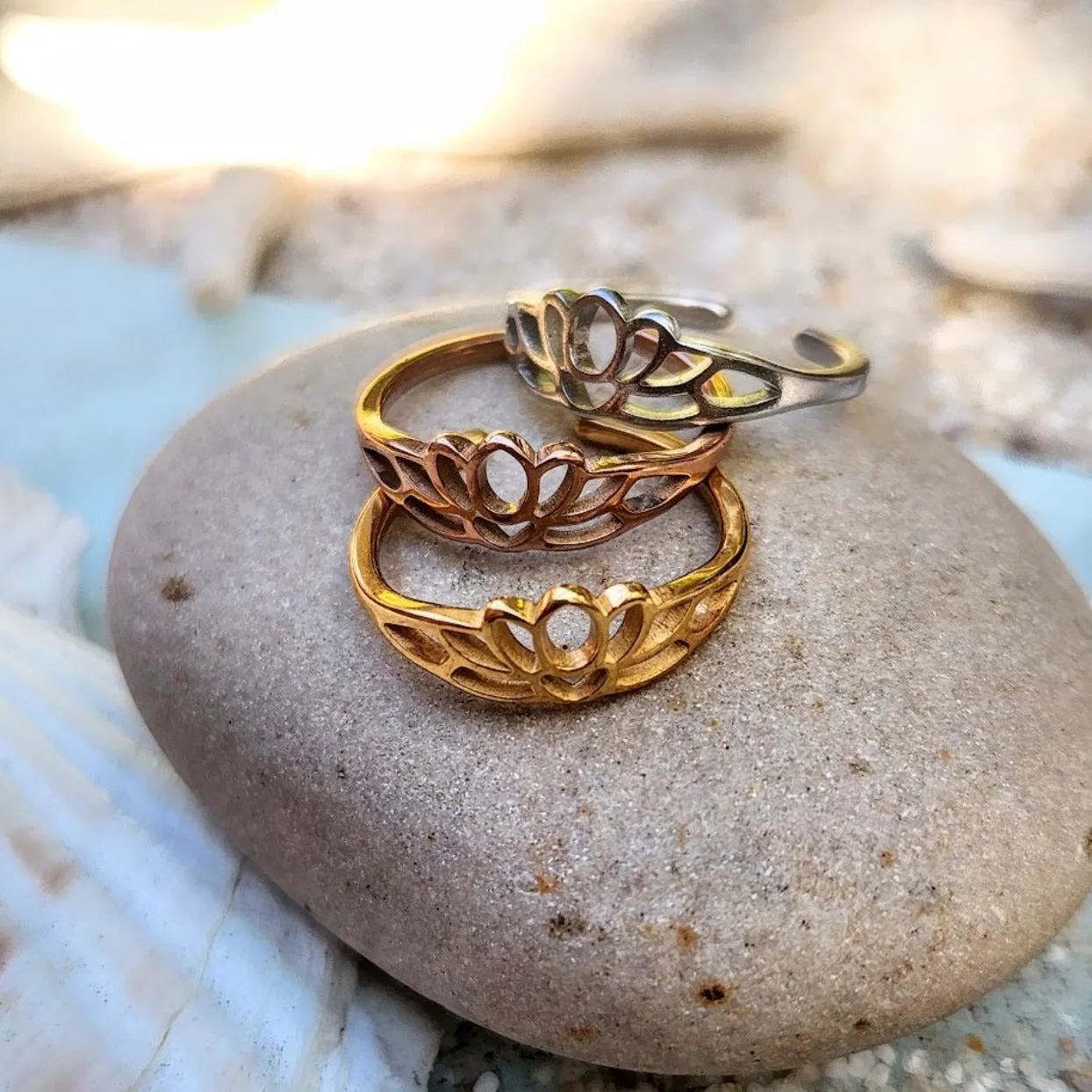 LOTUS  - ROSE GOLD / GOLD & SILVER WATERPROOF TOE RINGS