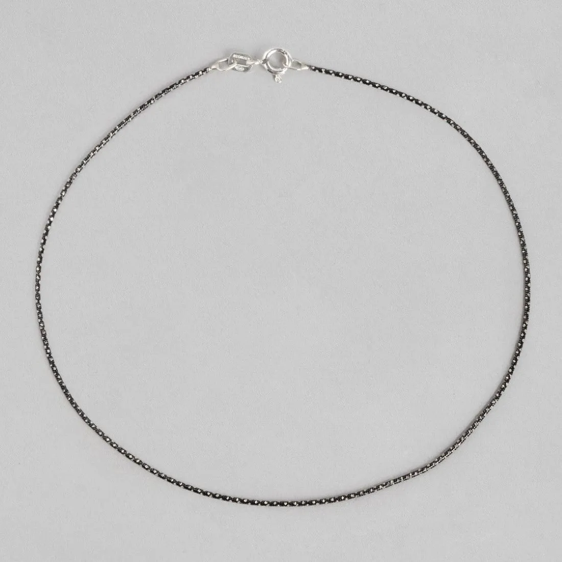 Luminous Links Rhodium-Plated 925 Sterling Silver Beads Chain Anklet