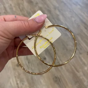 Marion 2" Simple Gold Hoops