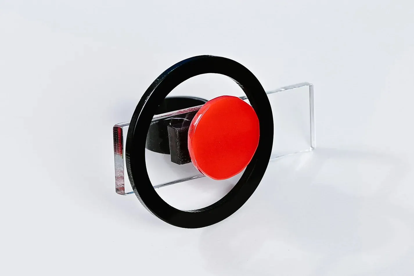 Mars Red & Black Acrylic Ring.