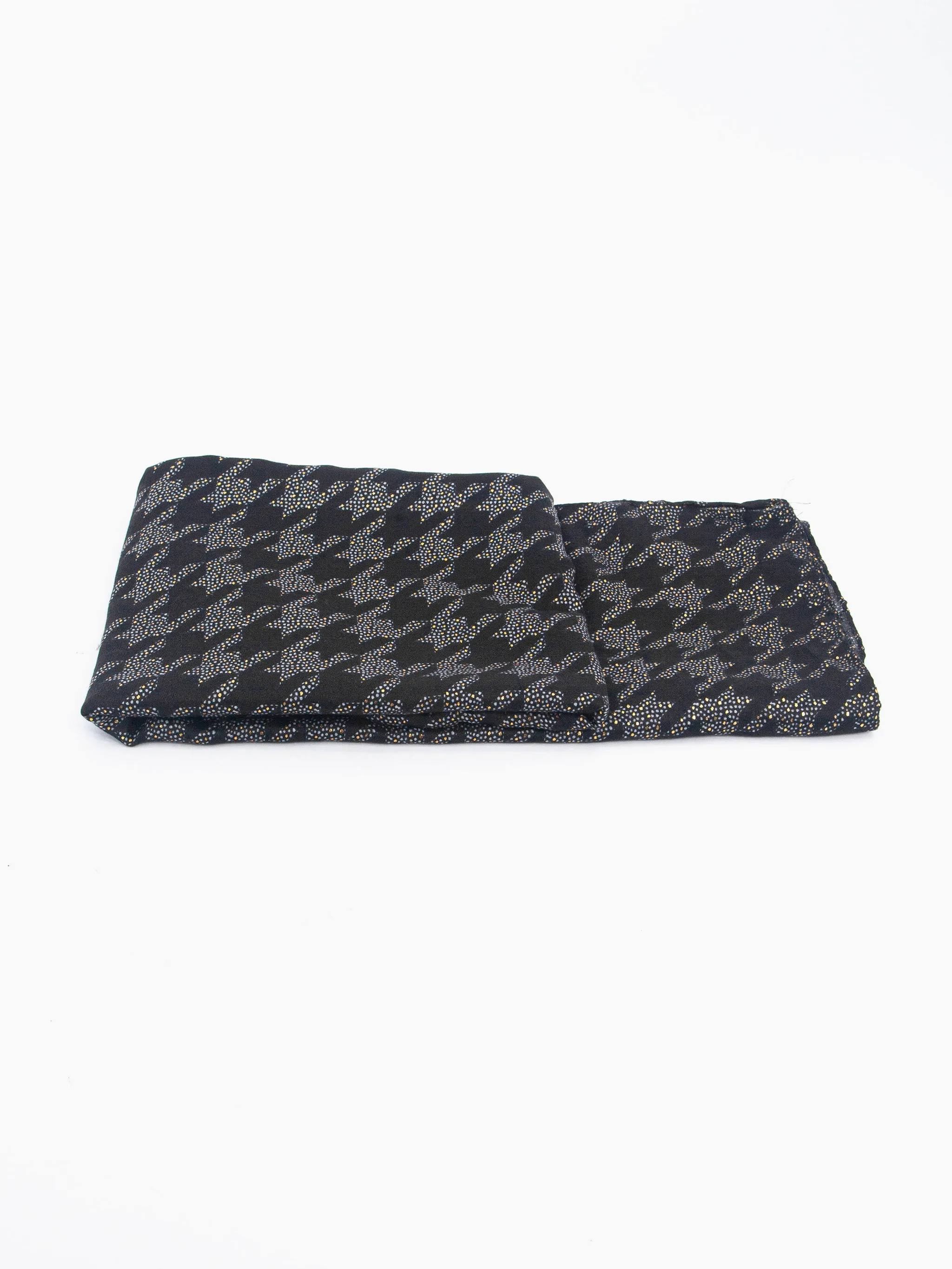 Melody Lightweight Scarf - Black, Houndstooth Foil