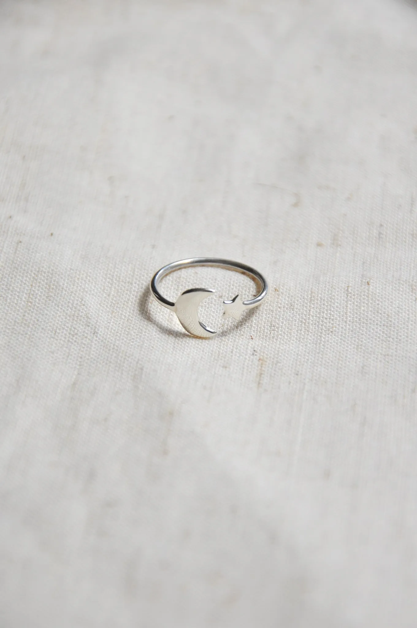 Moon & Stars Silver Ring