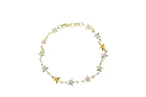 Multicolor Star CZ Stone Charm Bracelet (G13/I150/E274)