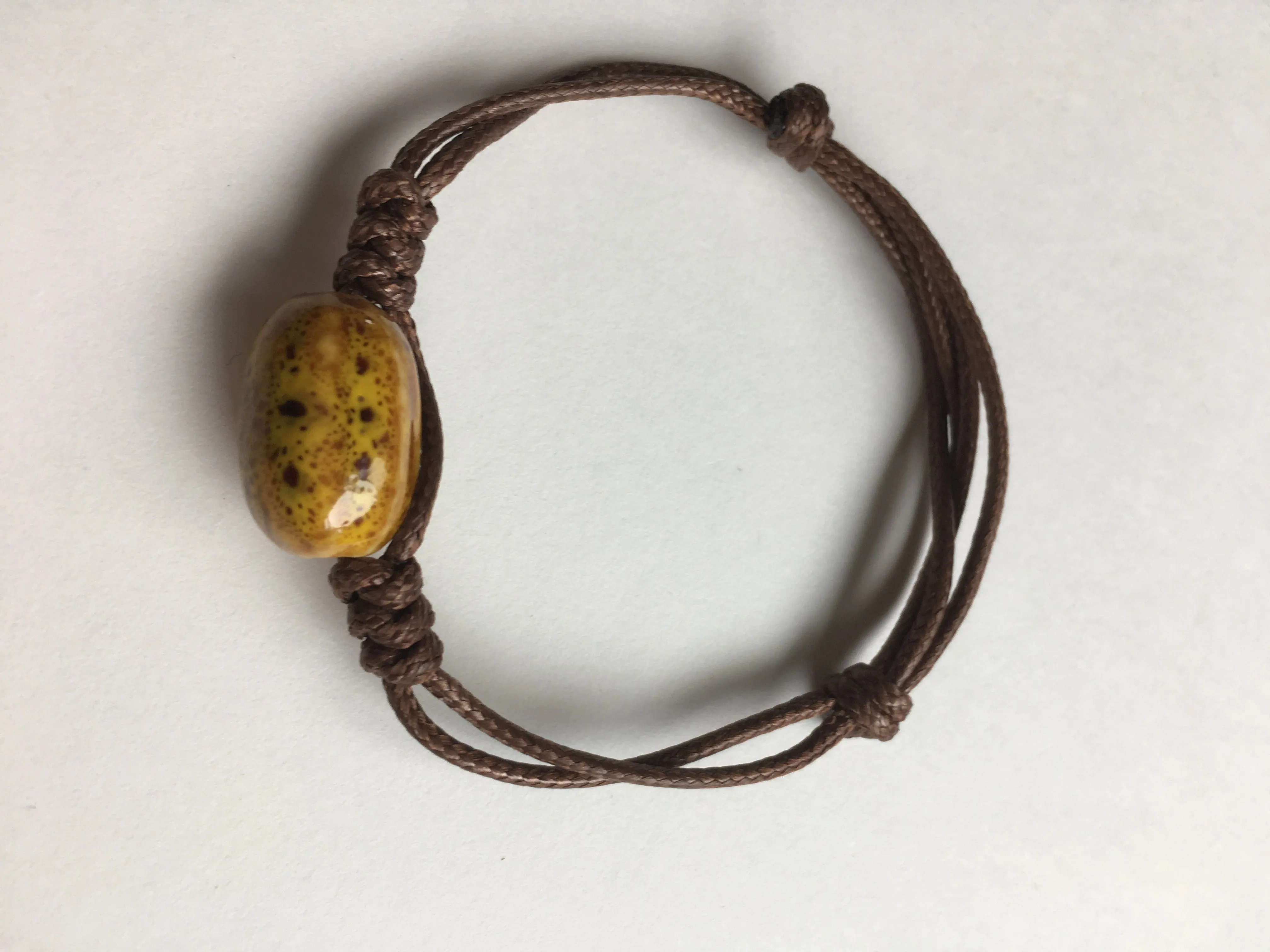 Mustard Seed Ceramic Bead Bracelet