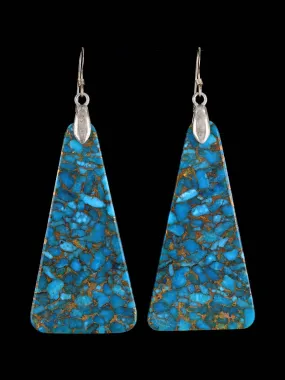 Navajo Turquoise Slab Dangle Earrings