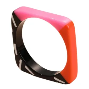 New Wave- the 80s Style Acrylic Squared Bangle Bracelet