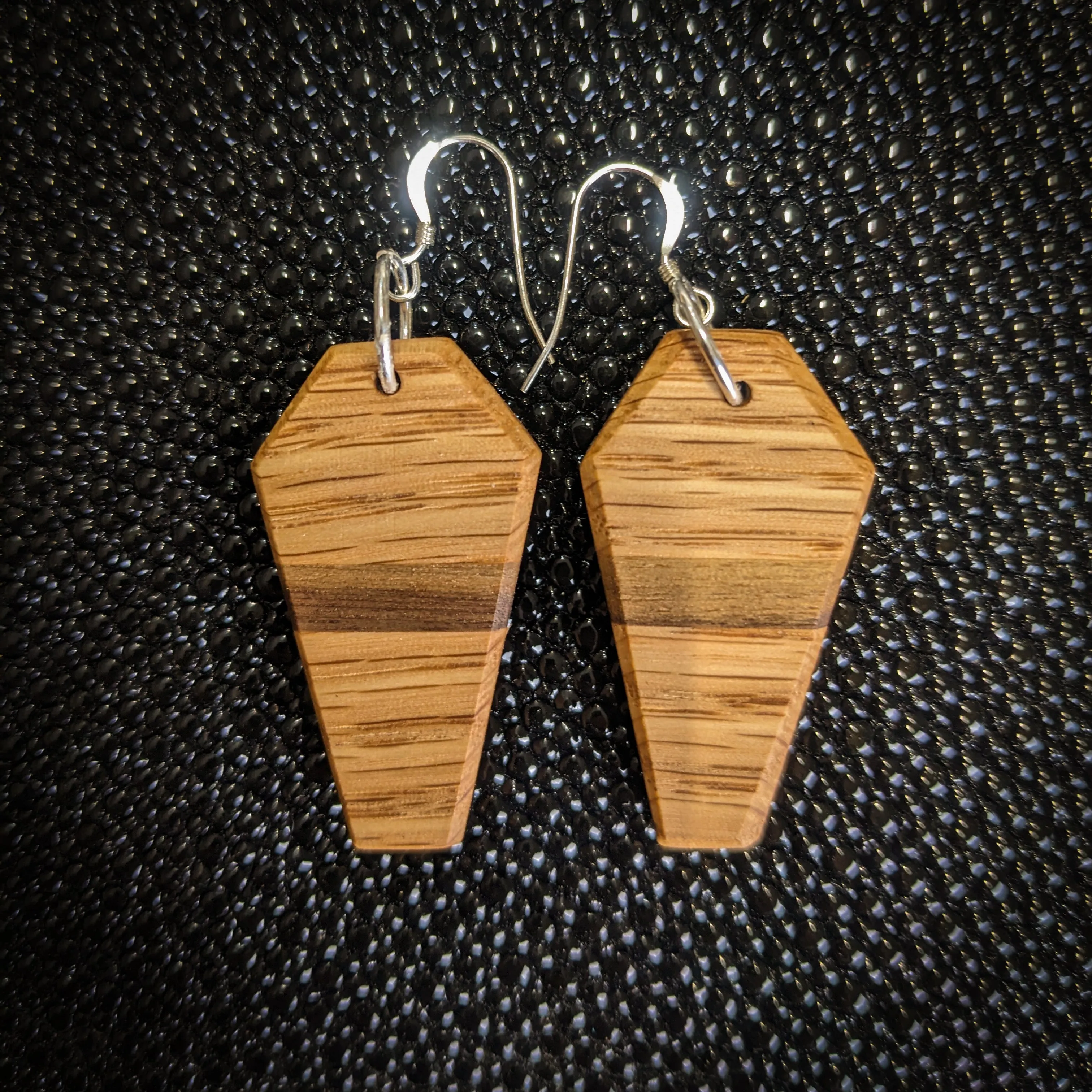 Oak Coffin Dangle Earrings