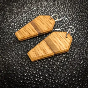 Oak Coffin Dangle Earrings