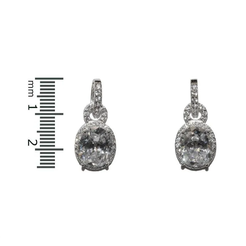 Olexa Oval Halo Drop Earrings | 4ct