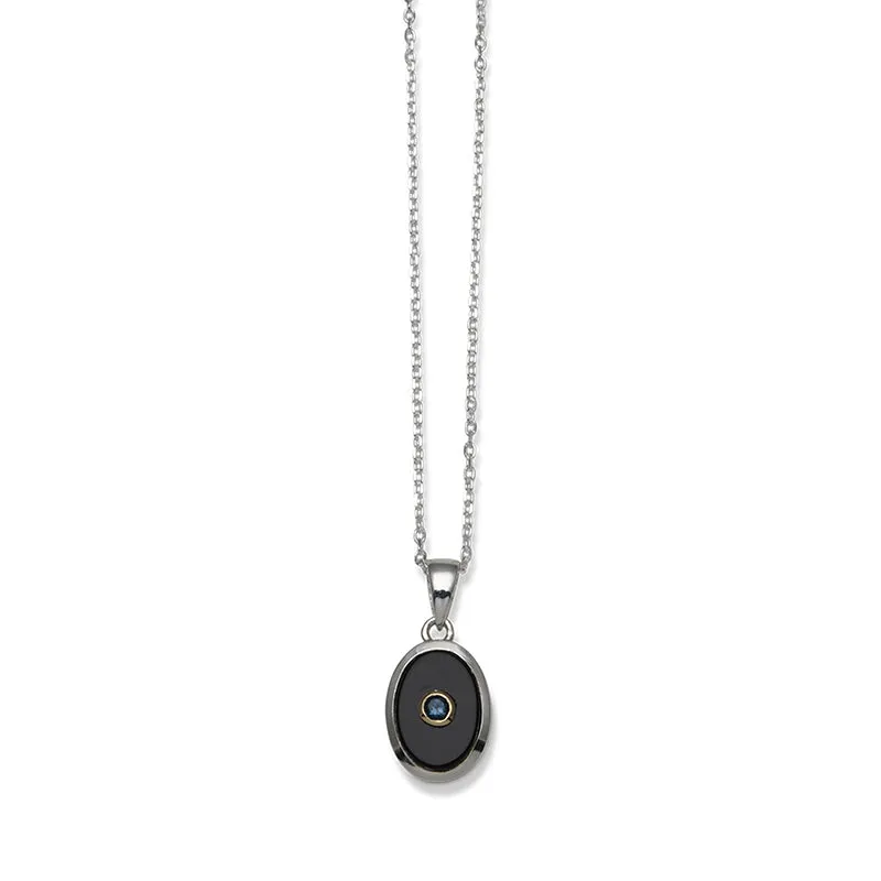 OVAL BLACK ONYX BALL NECKLACE