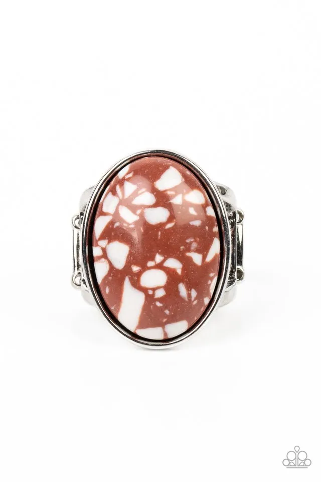 Paparazzi Ring ~ Majestic Marbling - Brown