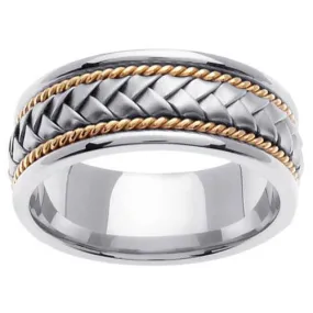 Platinum & 18kt Two Tone Wedding Ring in 8.5mm Comfort Fit