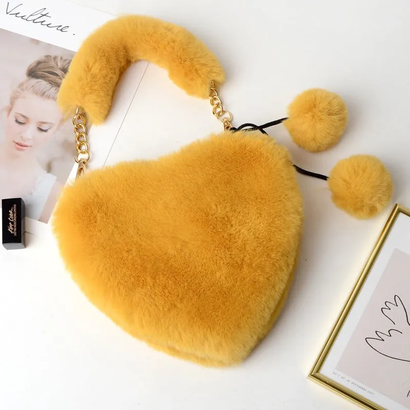 Pre Order:  Plush Heart Shaped Handbag