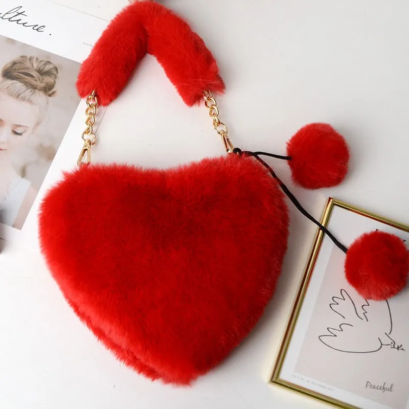 Pre Order:  Plush Heart Shaped Handbag