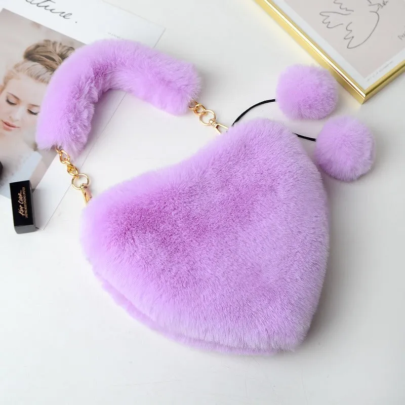 Pre Order:  Plush Heart Shaped Handbag