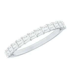 Princess Cut Diamond Half Eternity Anniversary Band Ring