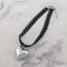 Puffy Heart Choker Necklace