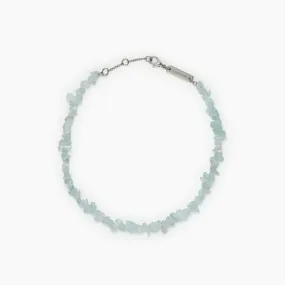 Pura Vida Anklet Aquamarine Chip Chain Silver One Size