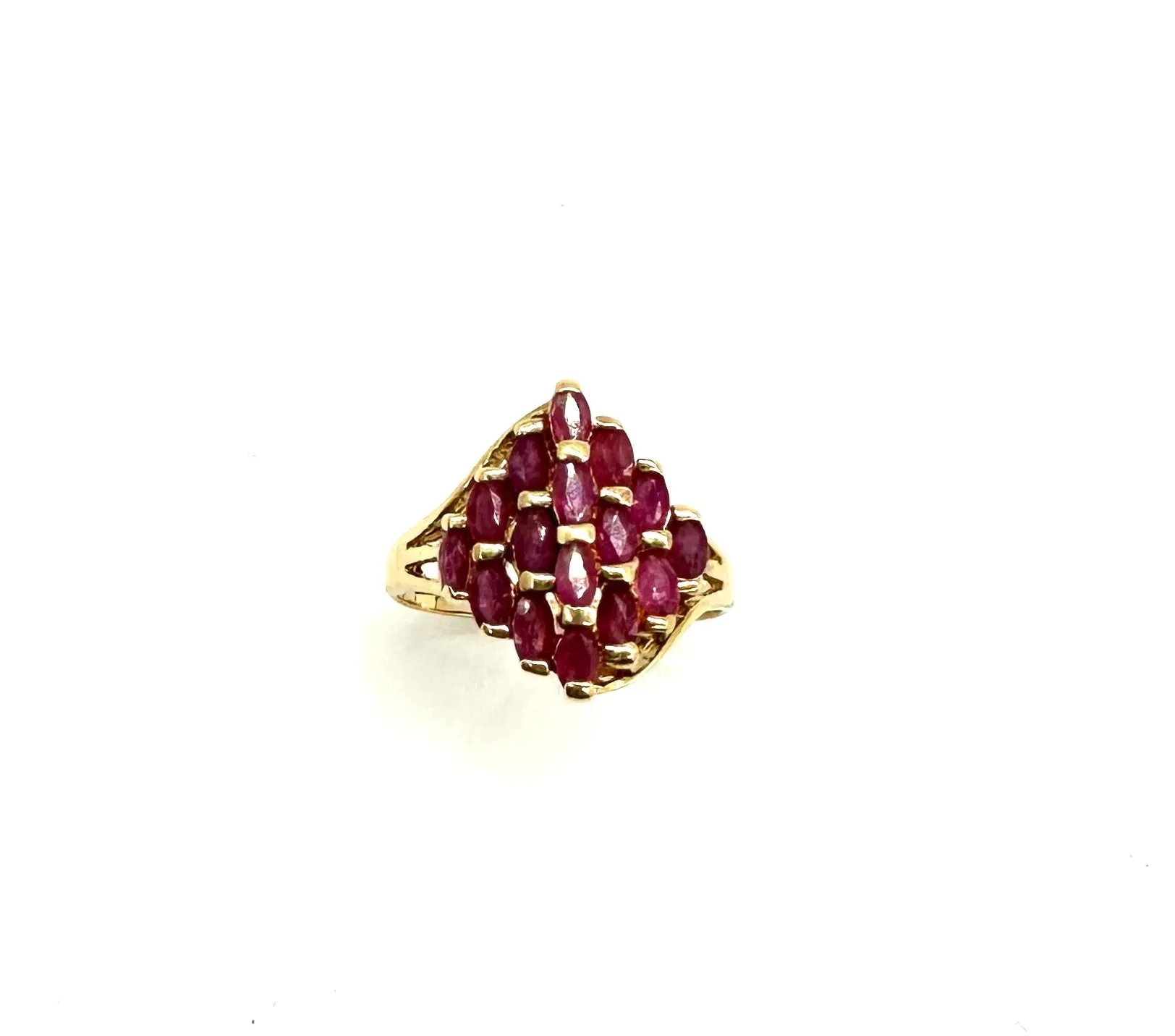 Pyramid Style Marquise Ruby Ring