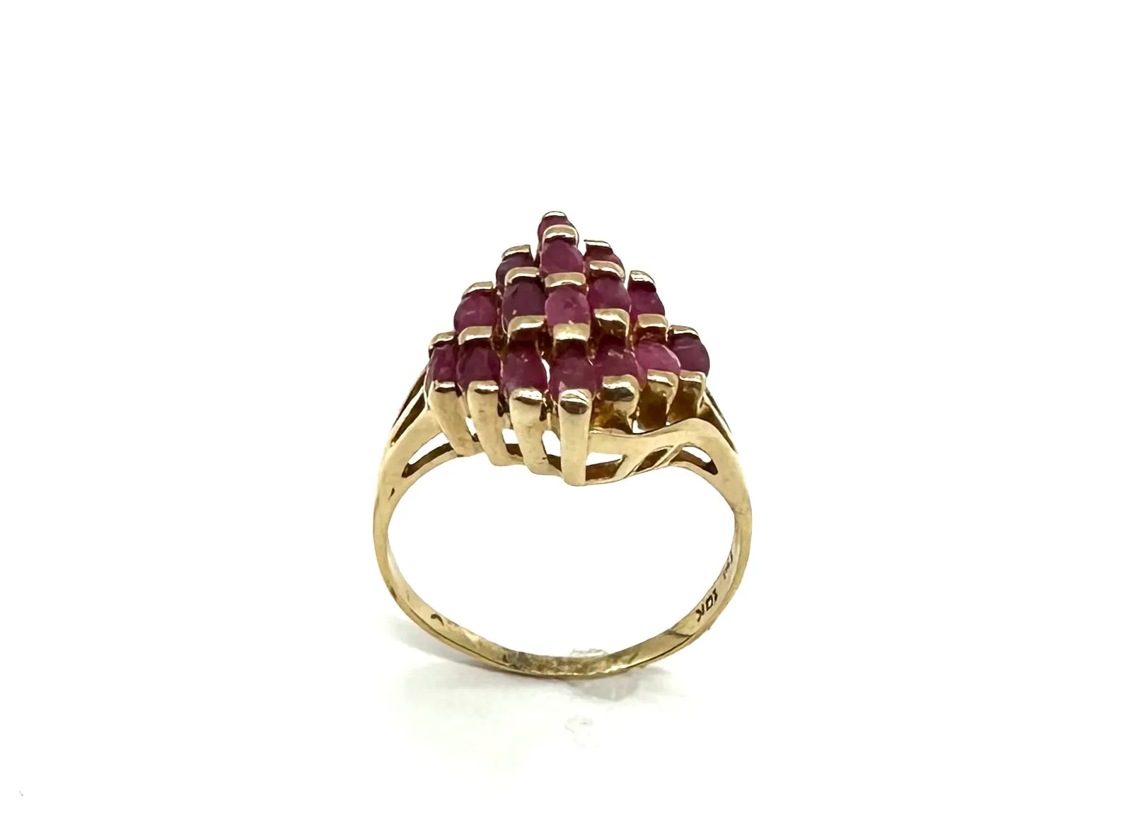 Pyramid Style Marquise Ruby Ring