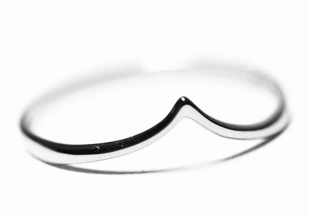 "Peaky" Blackened Sterling Silver Thin Band Ring