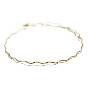 "Ziggy" Gold-Dipped Glitter Chain Choker Necklace