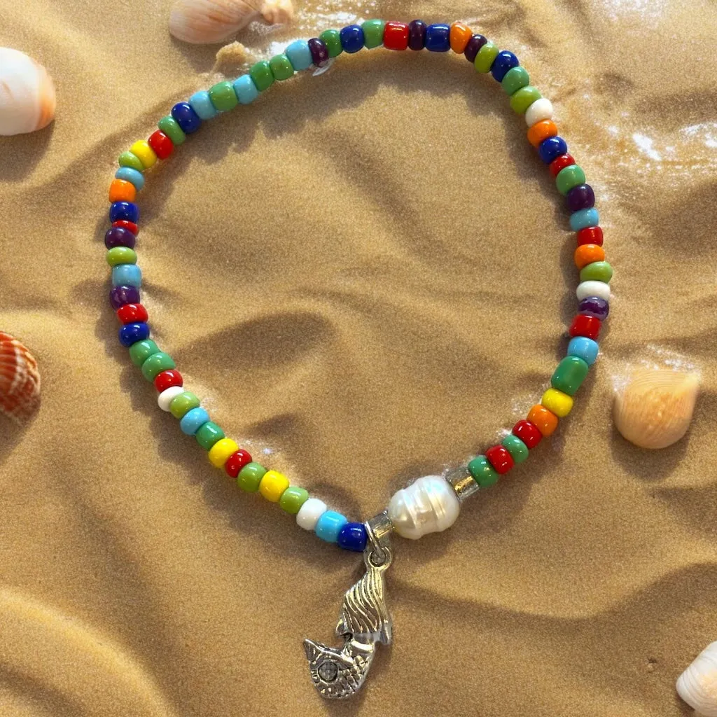 Rainbow Multi Seed Bead Anklets