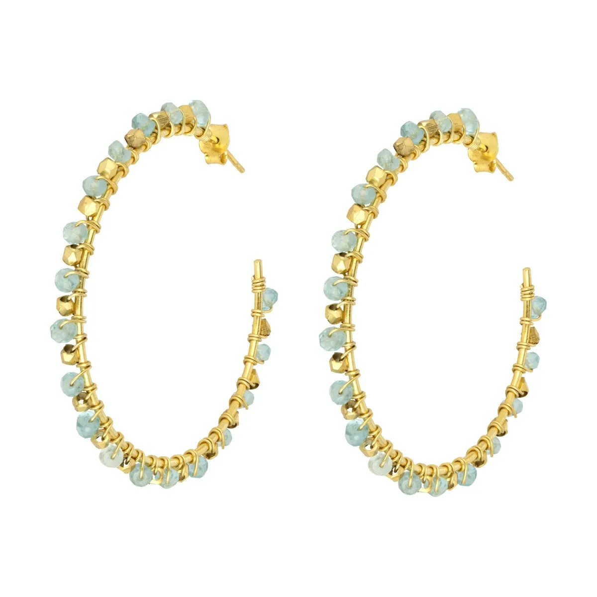 Riva Hoop Aquamarine Earrings