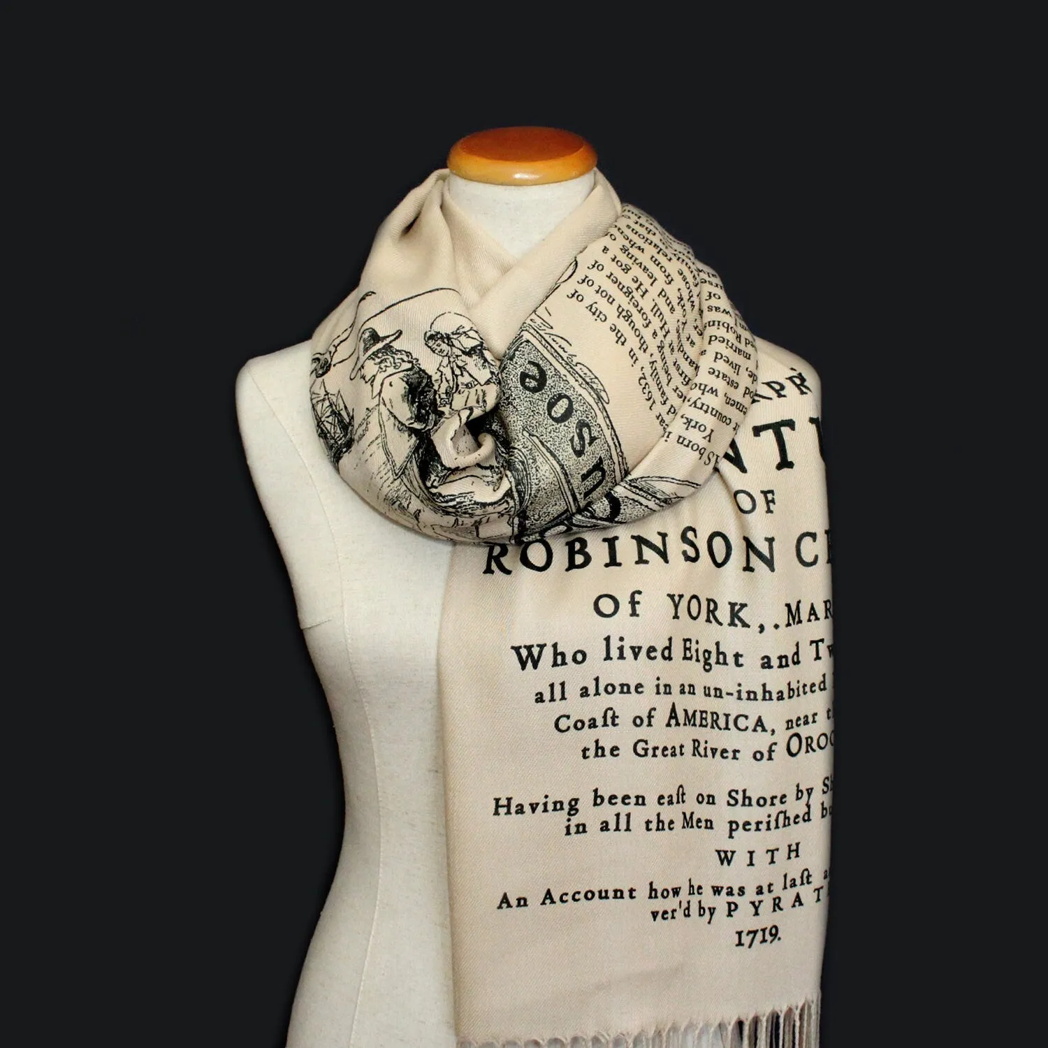 Robinson Crusoe by Daniel Defoe Scarf/Shawl. Book scarf, Literary Gift.