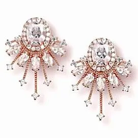 Rose Gold Fan Earrings, Parla