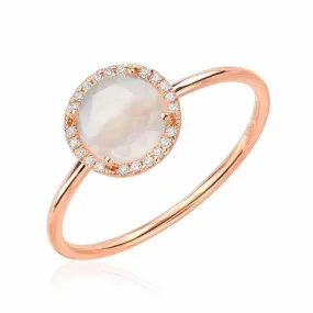 Rosie 6.0mm Rainbow Moonstone and Diamond Ring