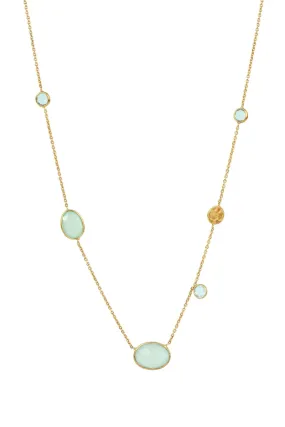 Saachi Blue Topaz & Aqua Chalcecedony Necklace