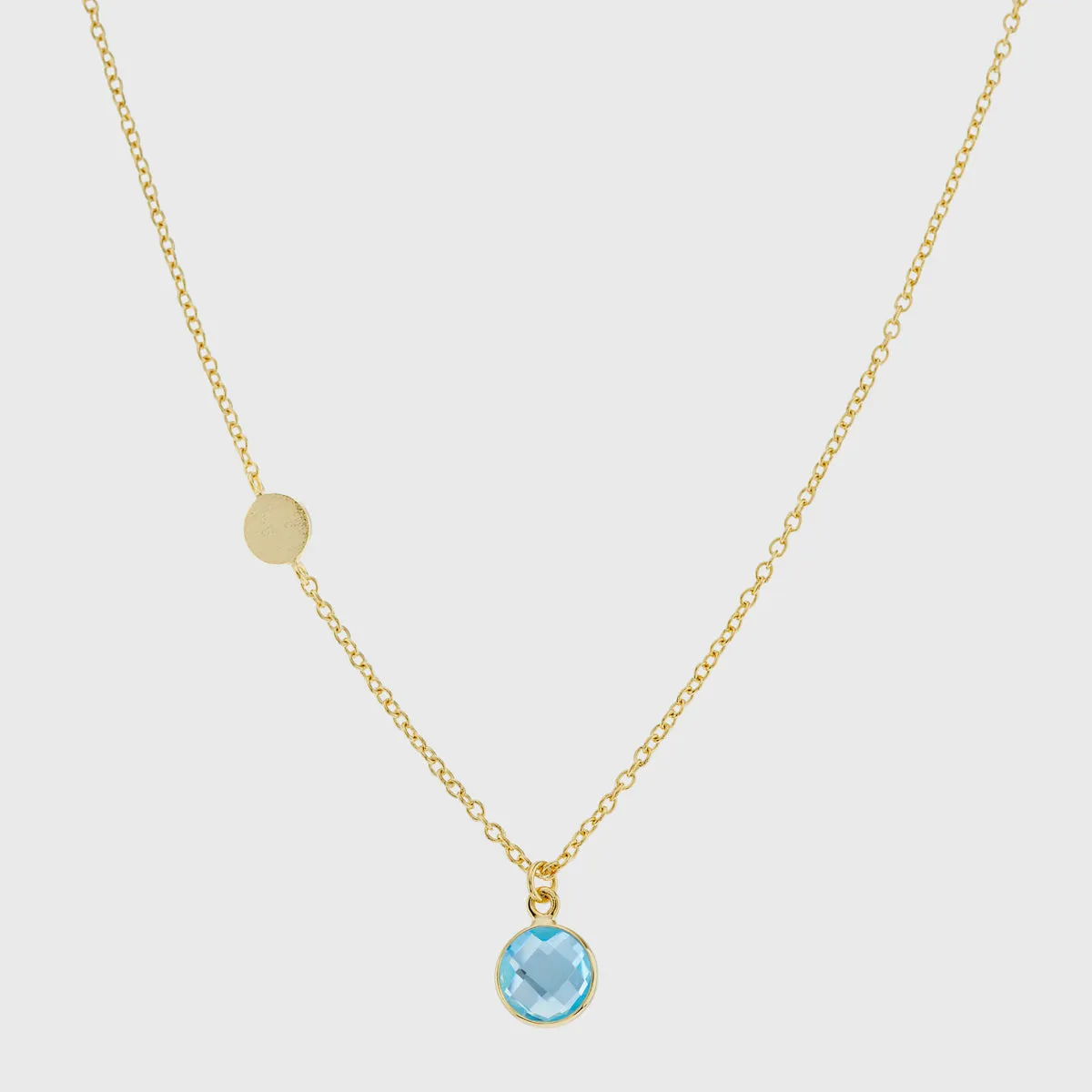 Salina Gold Vermeil Disc & Blue Topaz Necklace