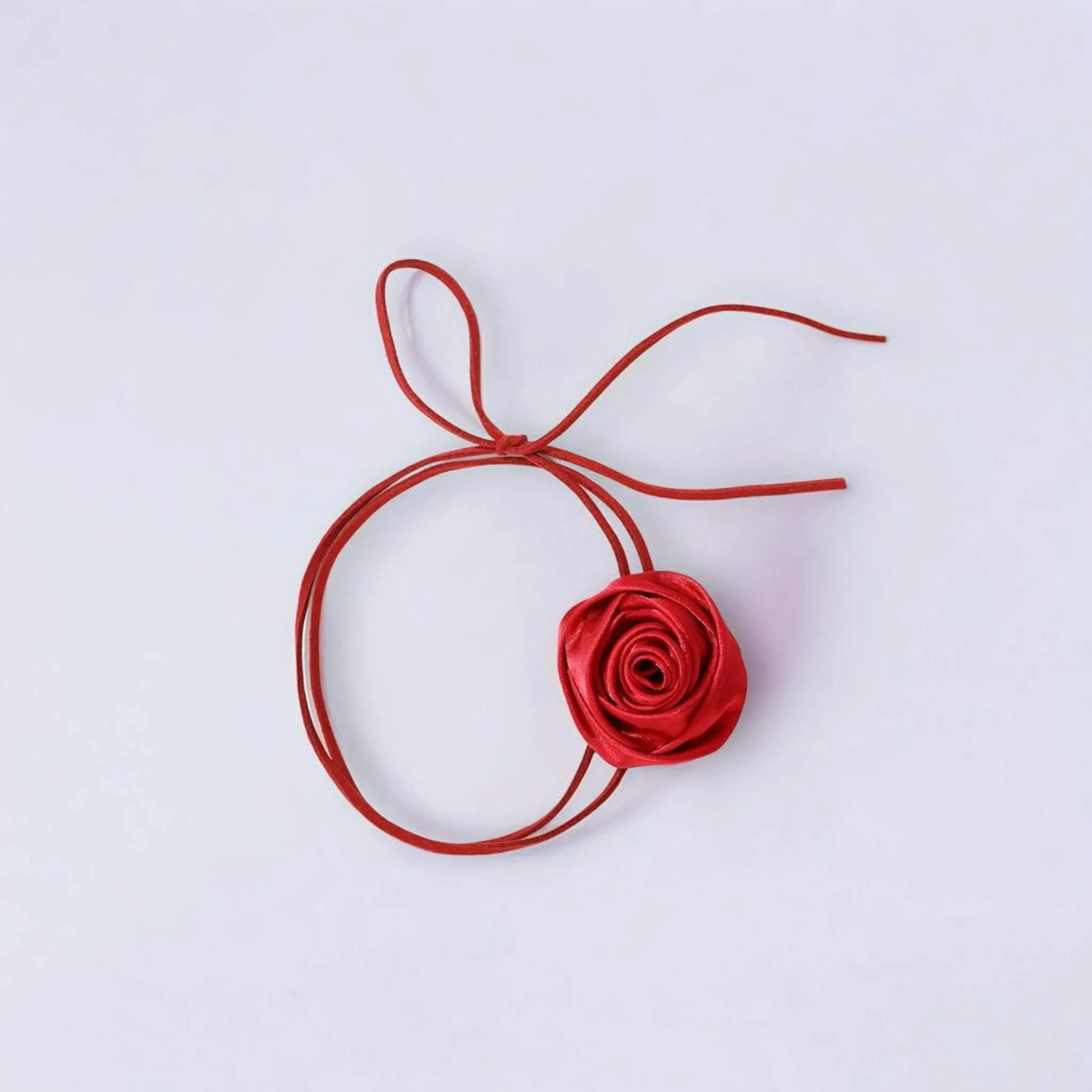 Silk Rose Leather Wrap Choker