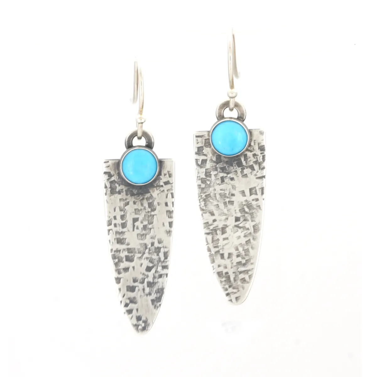 Silver and Turquoise Earrings - RAW Texture