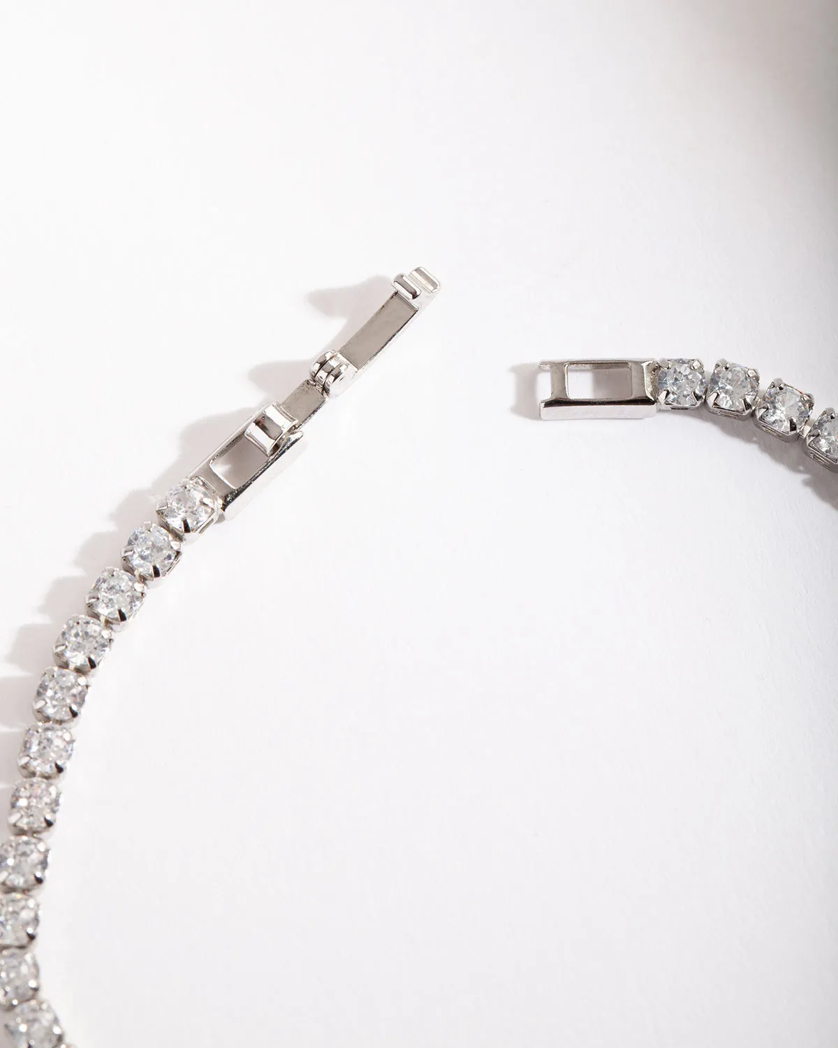 Silver Diamond Simulant Earring & Bracelet Set