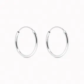 Silver Hoop Earrings 20mm - Rebecca