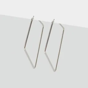 Silver Rhombus Oversized Hoop Earrings