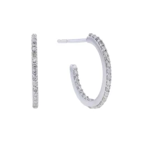 Silver Sedona Diamond Hoop Earrings 1/4ct