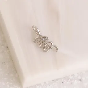 Silver Tone Spiral Necklace Charm