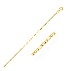 Size: 10'' - 14k Yellow Gold Figaro Anklet 1.3mm