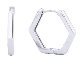 SJE310240 14K Dipped Hexagon Hoop Earrings