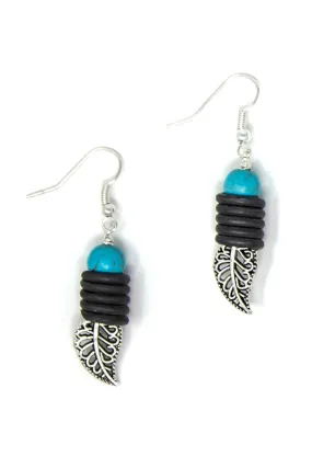 Snare Leaf Earrings in Turquoise